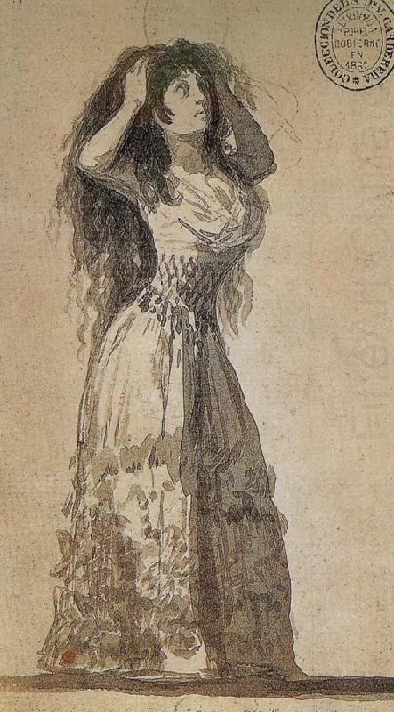 The Duchess of Alba arranging her hair, Francisco Goya